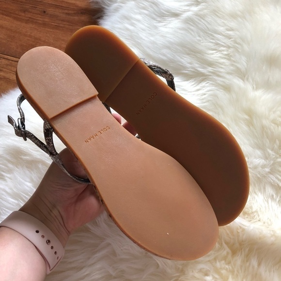 Cole Haan Britt Cork Snake Leather Sandal Roccia 7 - Picture 5 of 8